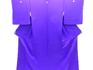 桧垣模様織り出し五つ紋色無地着物(重ね衿付き)